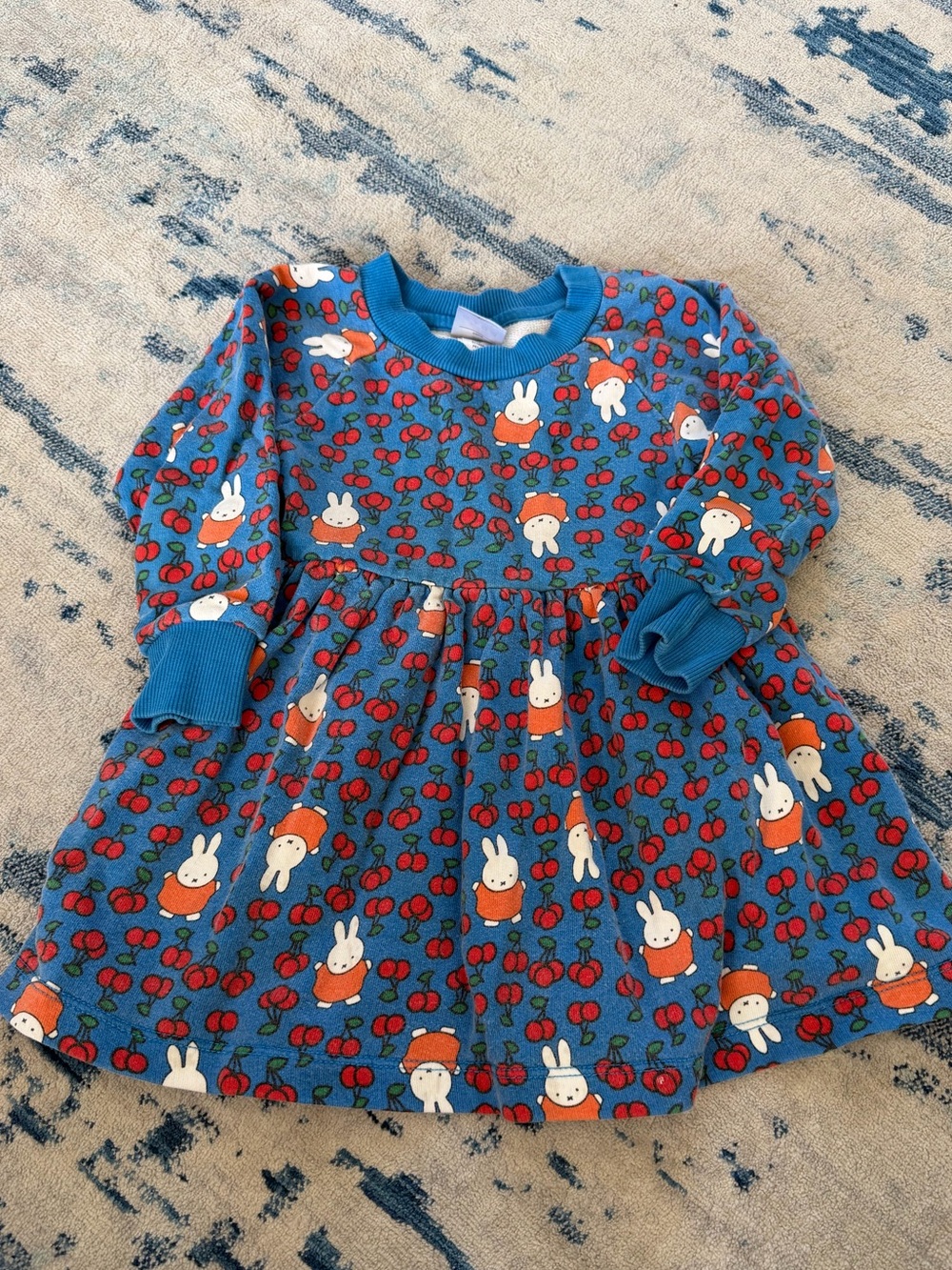 Hanna Anderson x Miffy Blue French Terry Sweatshirt Dress Size 3T